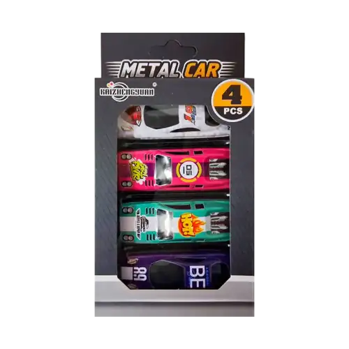 AUTITO DE METAL EN CAJA X4
