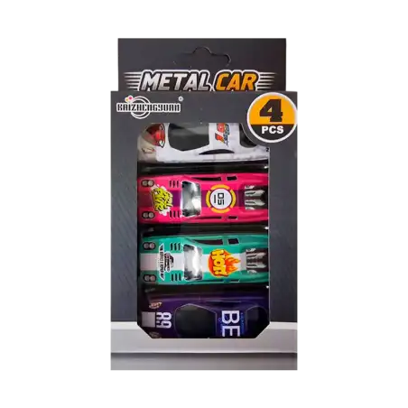 AUTITO DE METAL EN CAJA X4