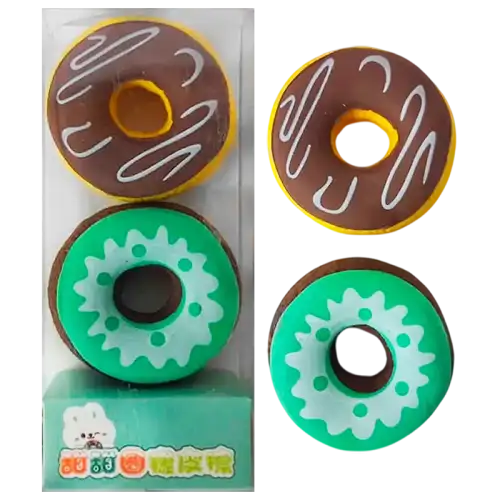 GOMA DONUTS X2 CAJA PVC