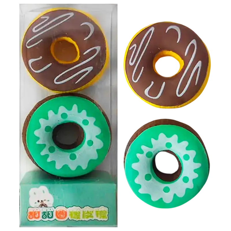 GOMA DONUTS X2 CAJA PVC