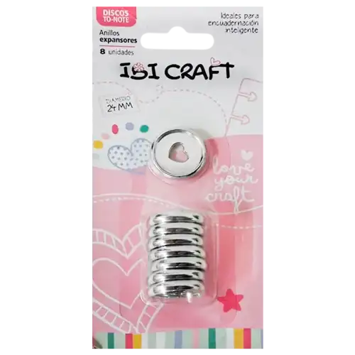 DISCOS DE EXPANSION 24mm CORAZON X8 PLATA IBICO
