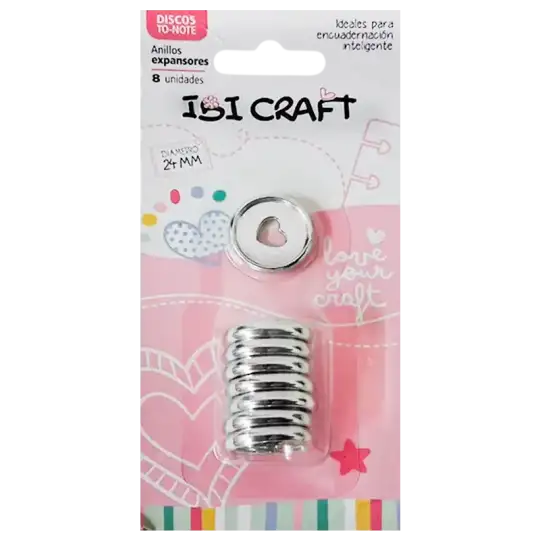 DISCOS DE EXPANSION 24mm CORAZON X8 PLATA IBICO