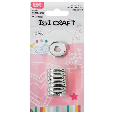 DISCOS DE EXPANSION 24mm CORAZON X8 PLATA IBICO