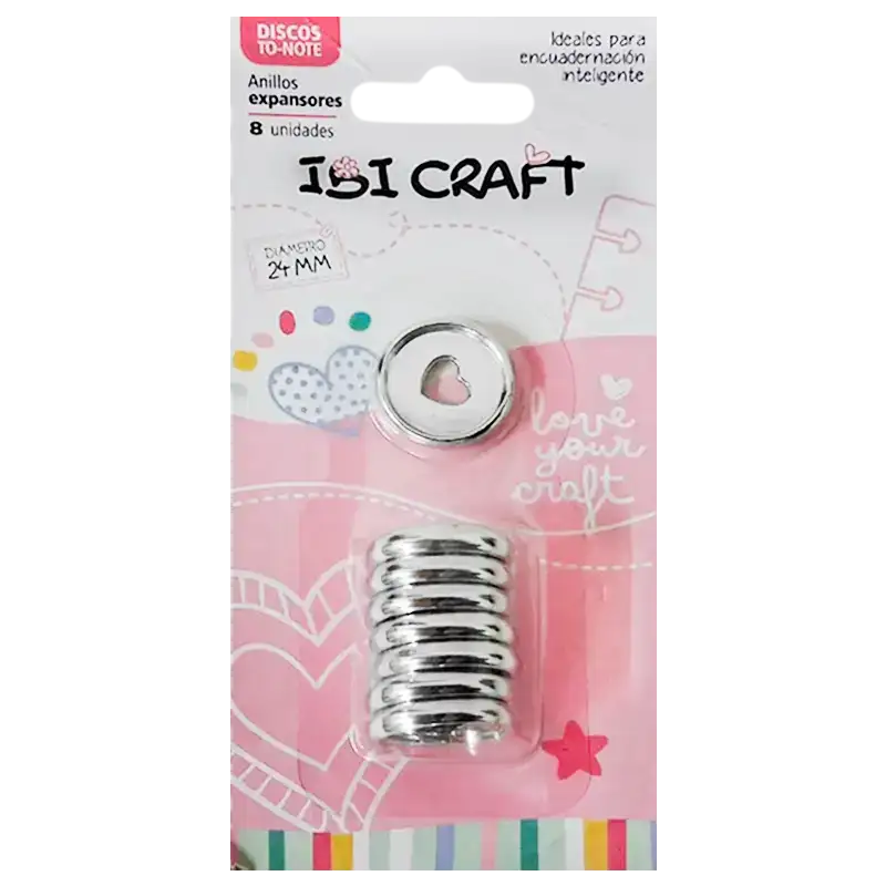 DISCOS DE EXPANSION 24mm CORAZON X8 PLATA IBICO