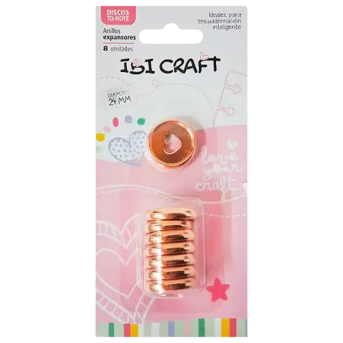 DISCOS DE EXPANSION 24mm CORAZON X8 ORO ROSA IBIC