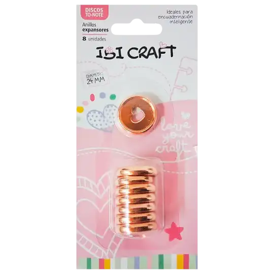 DISCOS DE EXPANSION 24mm CORAZON X8 ORO ROSA IBIC