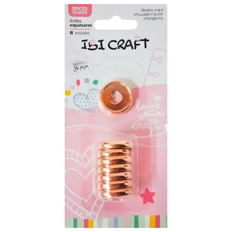 DISCOS DE EXPANSION 24mm CORAZON X8 ORO ROSA IBIC