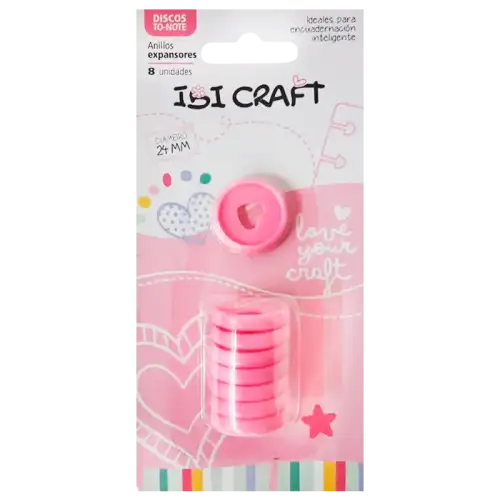 DISCOS DE EXPANSION 24mm CORAZON X8 ROSA IBICO