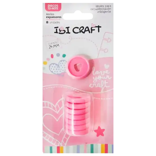 DISCOS DE EXPANSION 24mm CORAZON X8 ROSA IBICO