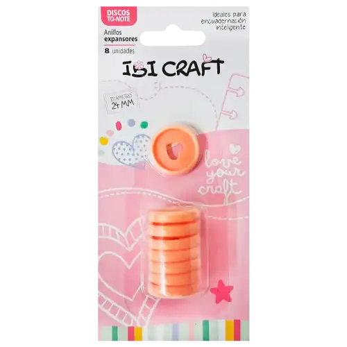 DISCOS DE EXPANSION 24mm CORAZON X8 DURAZNO