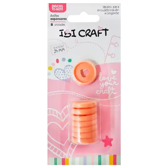 DISCOS DE EXPANSION 24mm CORAZON X8 DURAZNO
