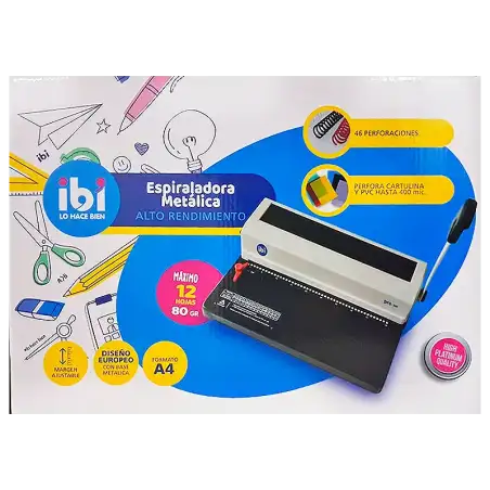 ESPIRALADORA ESPIRAL PVC A4 12HJS IBI