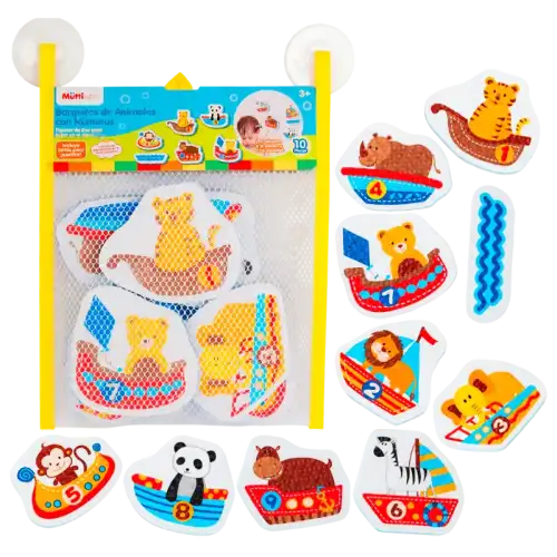 FIGURAS BARCO CON ANIMALES 10PZAS