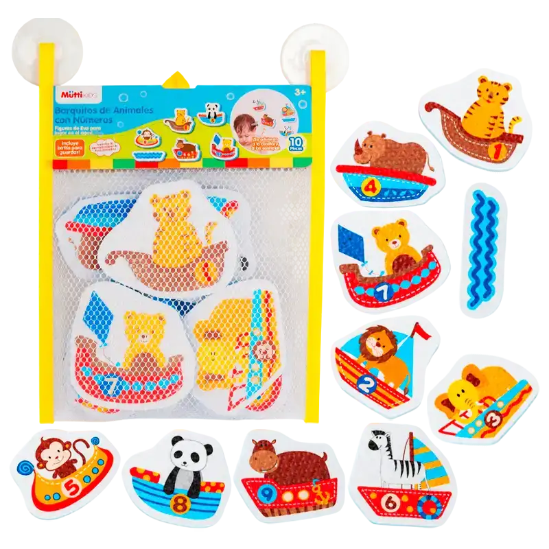 FIGURAS BARCO CON ANIMALES 10PZAS