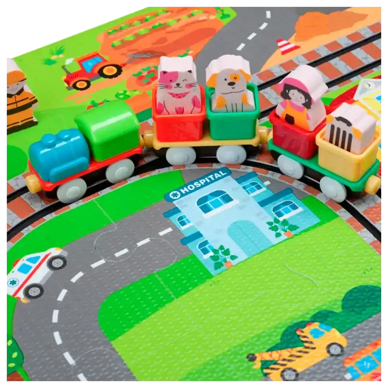 ALFOMBRA DIDACTICA LA ESTACION CON TREN