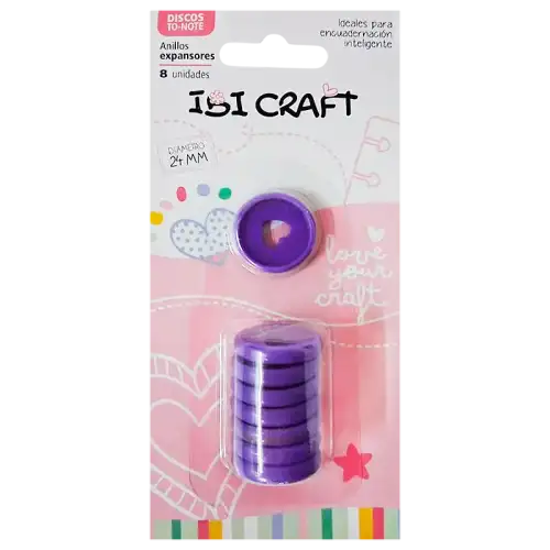 DISCOS DE EXPANSION 24mm CORAZON X8 LAVANDA IBICO