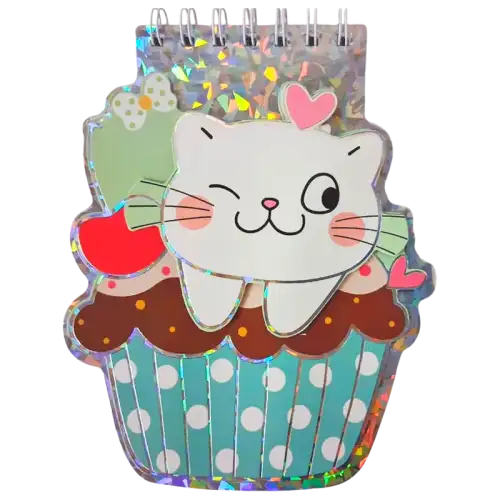 LIBRETA GATO DULCE 3D ESPIRAL 60H LISAS