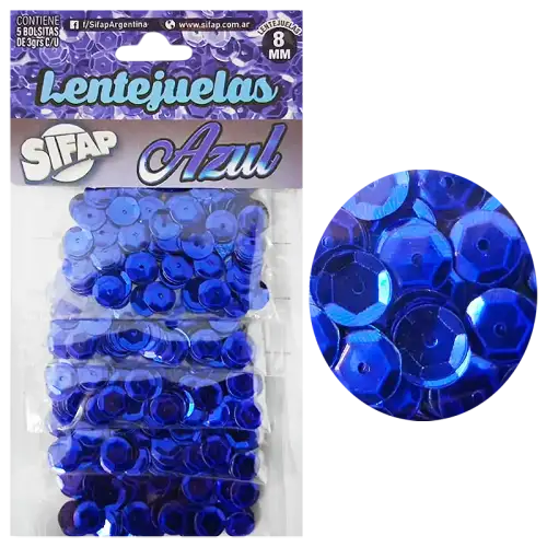 LENTEJUELAS AZUL X5 SIFAP