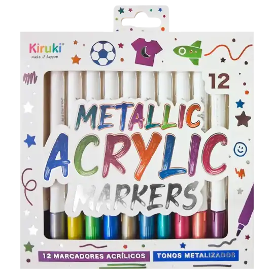 MARCADORES ACRILICOS METALICOS X 12 u