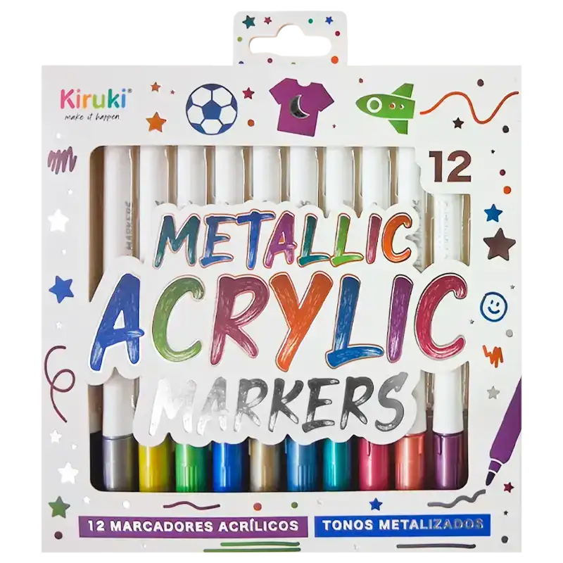 MARCADORES ACRILICOS METALICOS X 12 u