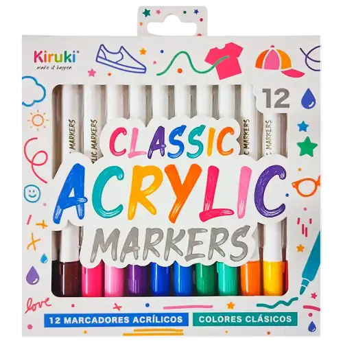 MARCADORES ACRILICOS X12 CLASICOS