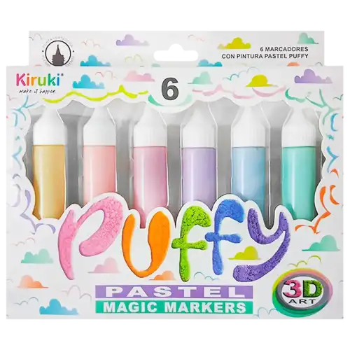 MARCADORES PUFFY PASTEL X6