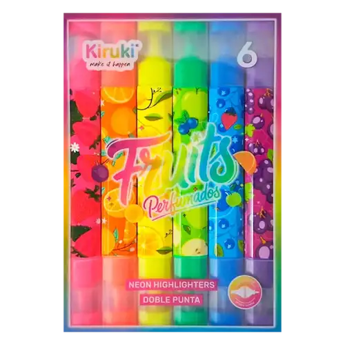 RESALTADOR DECORADO PERFUMADO FRUITS X6