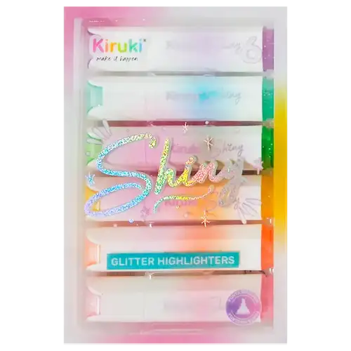 MINI RESALTADORES CON GLITTER SHINY X6