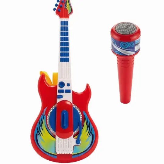 MICROFONO DE PIE DOBLE CON GUITARRA
