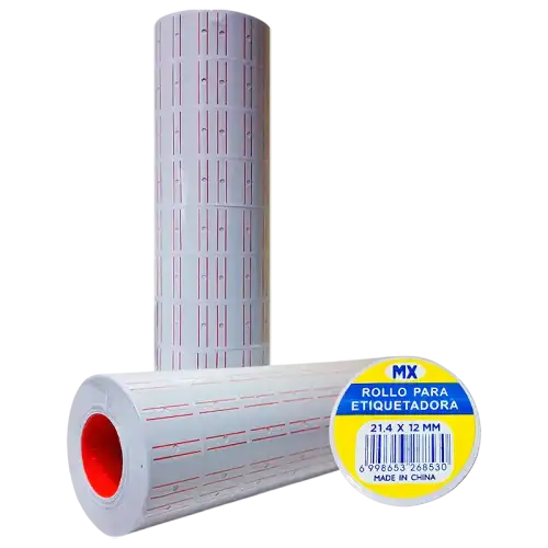 ROLLO IMPORTADO X10 BLANCO CON LINEAS ROJAS MOTEX