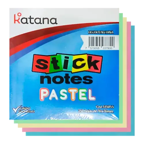 NOTAS ADHESIVOS PASTEL 76X76MM 250HJS