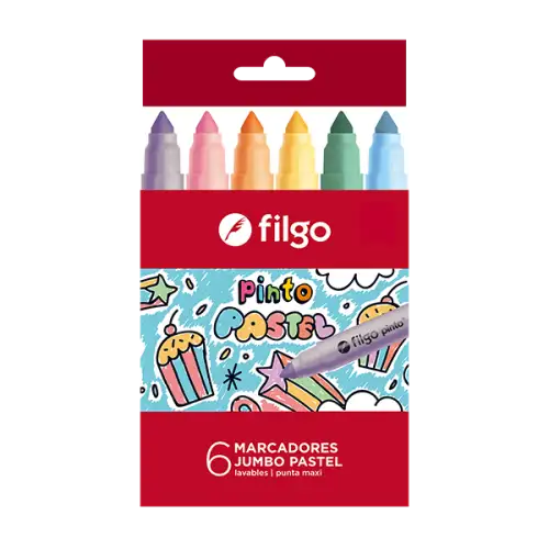 MARCADOR ESCOLAR JUMBO X6 PASTEL FILGO