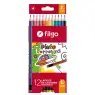 LAPICES DE COLORES BORRABLES X12 LARGOS FILGO