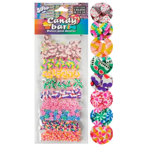 BRILLANTINA CON FORMAS CANDY BAR SIFAP
