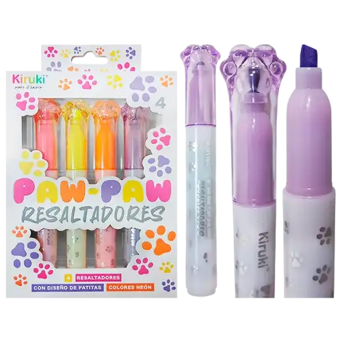 RESALTADORES FLUORESCENTES PAWPAW X4