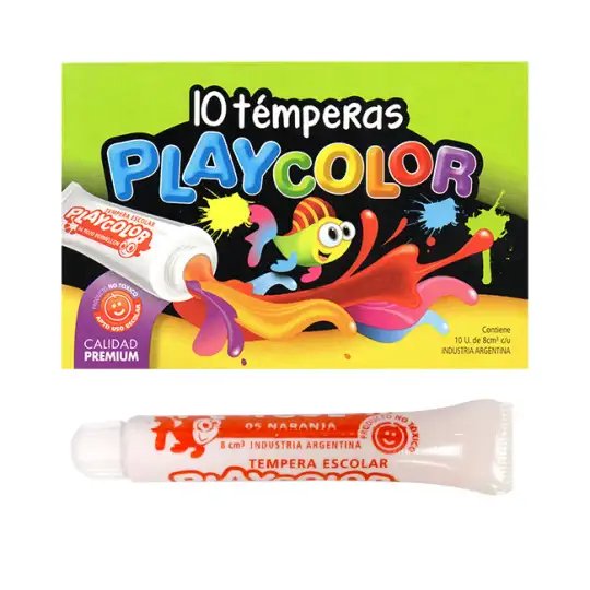 TEMPERA PLAYCOLOR POMO NARANJA  8CC X10