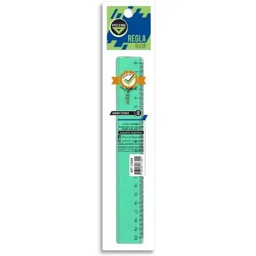 REGLA TECNICA 20CM VERDE X1 PIZZINI