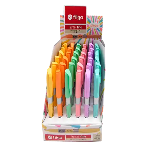 EXHIBIDOR RESALTADOR FINO LIGHTER PASTEL X36 FILGO