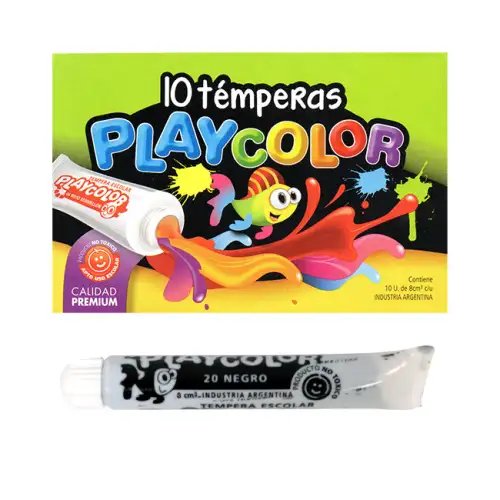 TEMPERA PLAYCOLOR POMO NEGRO 8CC X10