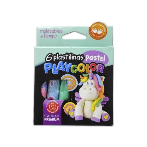 PLASTILINA PLAYCOLOR PANCITO PASTEL SURT X6