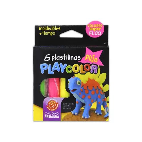 PLASTILINA PLAYCOLOR PANCITO SURT FLUO X6