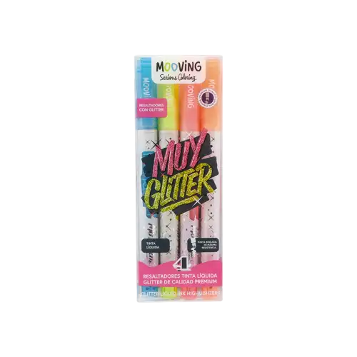 RESALTADORES MOOVING GLITTER PASTEL X4U