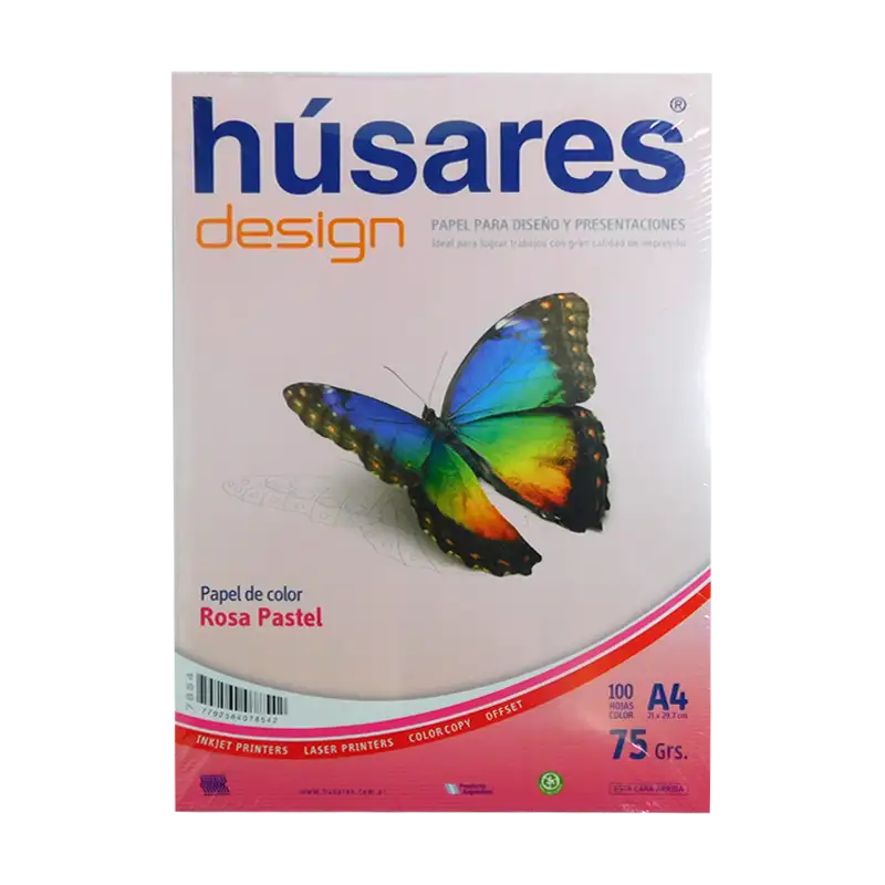 RESMA HUSARES A4 ROSA 75GR X100