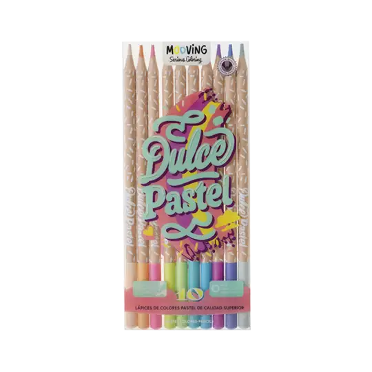 LAPICES DE COLORES MOOVING PASTELES X10U.