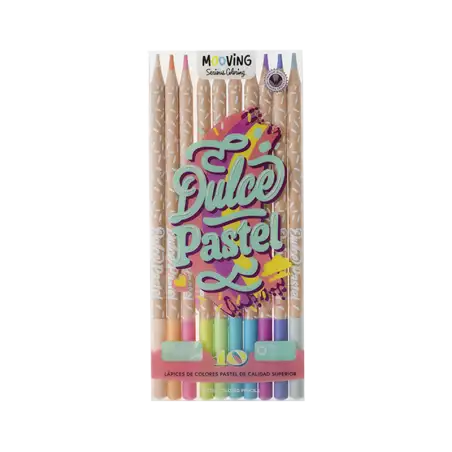 LAPICES DE COLORES MOOVING PASTELES X10U.
