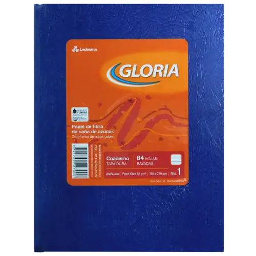 CUADERNO 16X21 ARANIA AZUL 84H RAY GLORIA