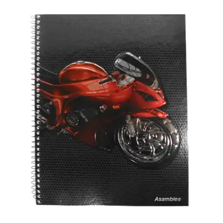 CUADERNO ASAMBLEA 22X29 80HJS RAYADAS MOTOS