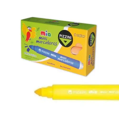 MARCADOR 2x1 PIZZINI AMARILLO MAXI PUNTA CONICA X1