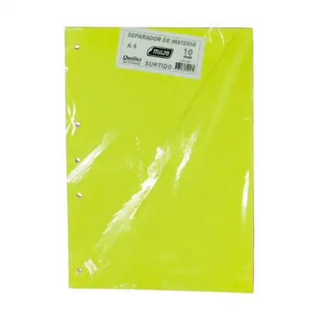 SEPARADOR DE CARTULINA A4 SURTIDO X10HJS MIL28