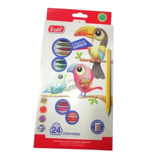 CRAYONES PLASTICOS TRIANGULARES X24 TRABI